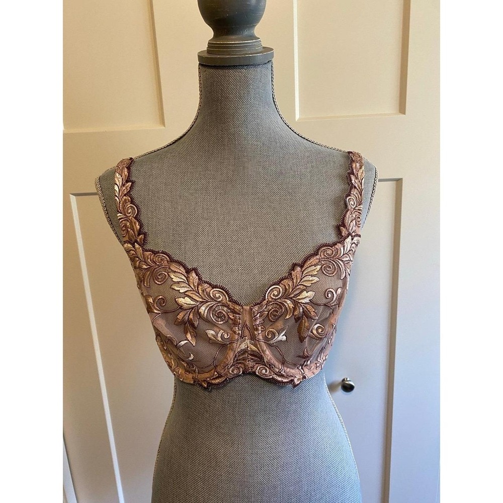 Soma Sensuous Bra Lace 34D Unlined Demi Sheer Lingerie s1